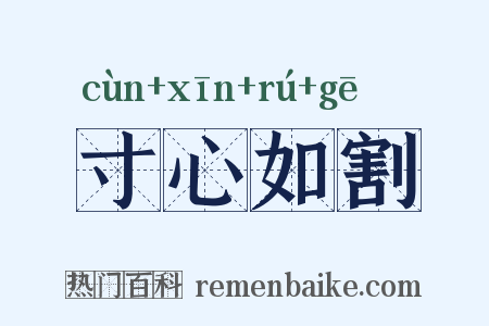 寸心如割是什么意思的图片
